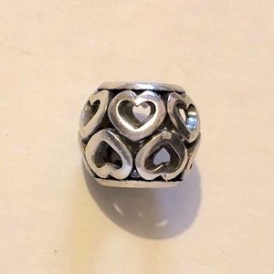 🆕 Brighton Open Heart bead Silver plated with cut-out hearts